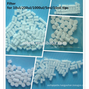 medical consumables 10ml pipette tips filter